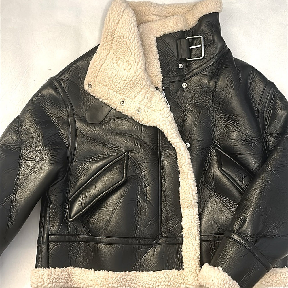 BNWT AHA fleece lined moto jacket
